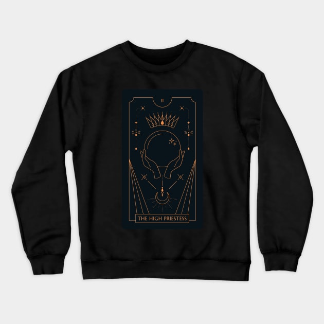 The High Priestess Tarot Card Crewneck Sweatshirt by moonlobster